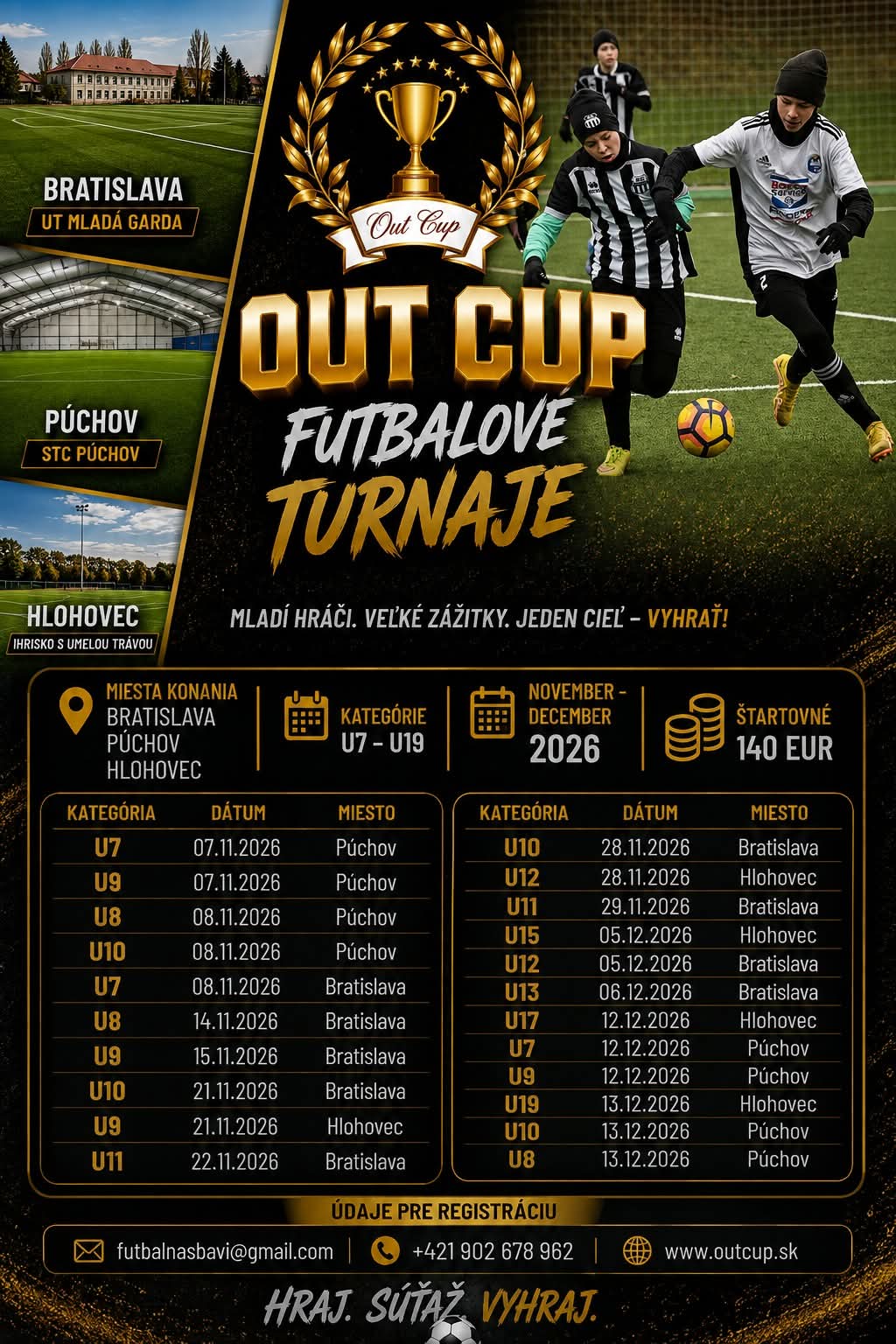 Pozývame mužstvá z okolia na futbalové turnaje OUT CUP v Hlohovci!
